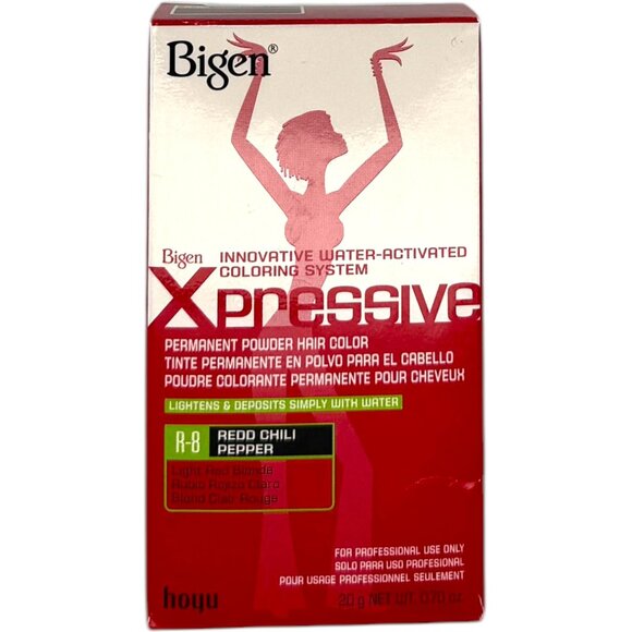 Bigen Xpressive R-8 Red Chili Pepper Permanent Powder Hair Color Water-Activated - Picture 2 of 6